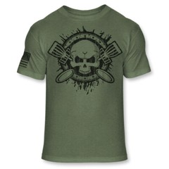 Disc Golf T Shirt – Disc Golfing Golfer Skull USA Flag Athletic T-Shirt – A125