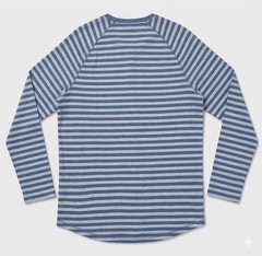 Goodthreads Indigo Shirt Mens Large Navy White Striped Raglan Sleeve Henley Neck