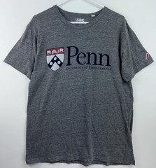 The League Gray U Penn Quakers Men’s Large Poly Cotton Blend T-shirt