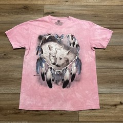 The Mountain Arctic Wolves Graphic T Shirt SZ LARGE Pink Short Sleeve 2013