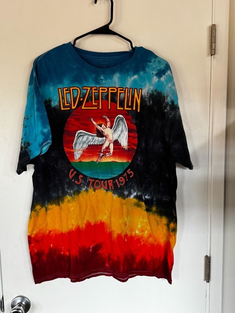 Led Zeppelin U.S. Tour 1975 Swan Song Icarus Tie-Dye Graphic T-Shirt