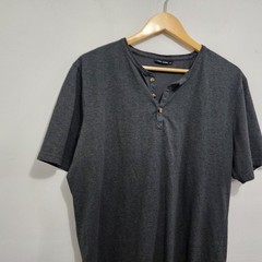 Lanky Llama Craftsman Henley Men’s T-Shirt L Tall Slim Fit Knit Gray Polycotton