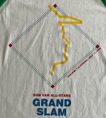 Vtg 1989 MLB All Star Game Anaheim CA Sun Var Grand Slam T-Shirt Raglan USA L