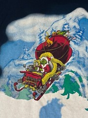Dr. Seuss The Grinch Vtg Y2K Christmas 3D Graphic Santa Comedy Humor T Shirt -L
