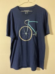 Banana Republic eco tee shirt, mens size XL, blue, road bike