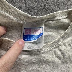 Vintage Hanes Shirt Mens XL Gray Blank Essential Accents Crewneck 90s Tee
