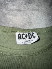 AC/DC Let There Be Rock Kids Graphic Long Sleeve Olive Green Shirt Size L (10/12