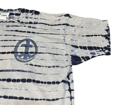 Vintage Grey Striped Tie Dye Single Stitch T Shirt Size 2XL He Is Our Peace USA