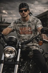 Harley Davidson T-Shirt Old Fashion Motorcycles Print Mens Large HD Harley Shirt