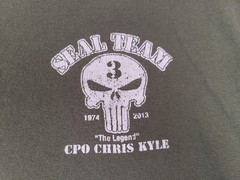 Chris Kyle Shirt Mens Large Green SEAL TEAM The Legend Tactical Military 2-Sided