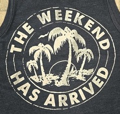 Chubbies Tank Top SMALL Mens The Relaxer Blue Heathered Palm Trees NEW