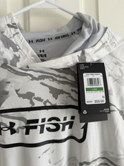 Under Armour Mens Large Iso-Chill Fish Pro Camo Shorebreak Hoodie 🐟 NEW UPF 50+