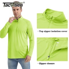 UPF50+ Men’s Sun Protection UV Shirts 1/4 Zip Long Sleeve Performance Golf Tops