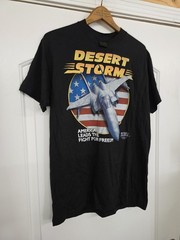 Vintage Just Brass 3D Emblem Shirt Desert Storm 1991 USA Made 50/50 Size Large