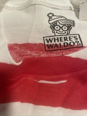 Where’s Waldo Shirt Adult Size Large Mad Engine White & Red Stripes NWT