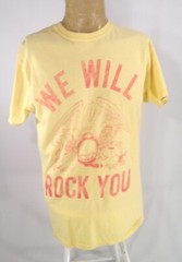 Queen Official Merchandise We Will Rock You Yellow T-Shirt Mens Small Bravado