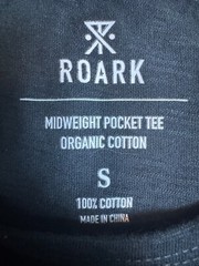 Roark Shirt Mens Small Black Midweight Organic Cotton Sustainable Pocket Surf T