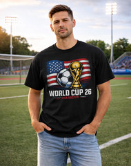 Unisex Graphic Print Tee Football FIFA World Cup 2026 Soccer T-Shirt Flag Trophy
