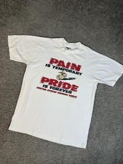 Vintage US Marine Corps USMC Shirt Mens M White Pain Pride Graphic 90s