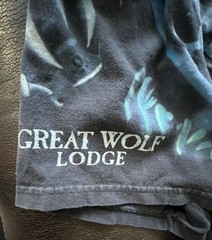 Vintage 2001 Liquid Blue Great Wolf Lodge Wolf All Over Print T-Shirt
