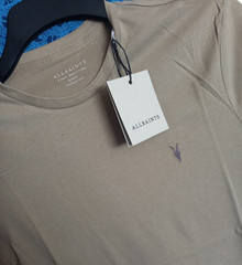 AllSaints Brace Embroidered Logo Crew T-Shirt in XS MD131G (Multiple Colours)