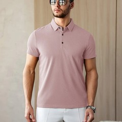 Men’s Breathable Solid Color Polo Shirt Summer Casual Business Top Tee Gift