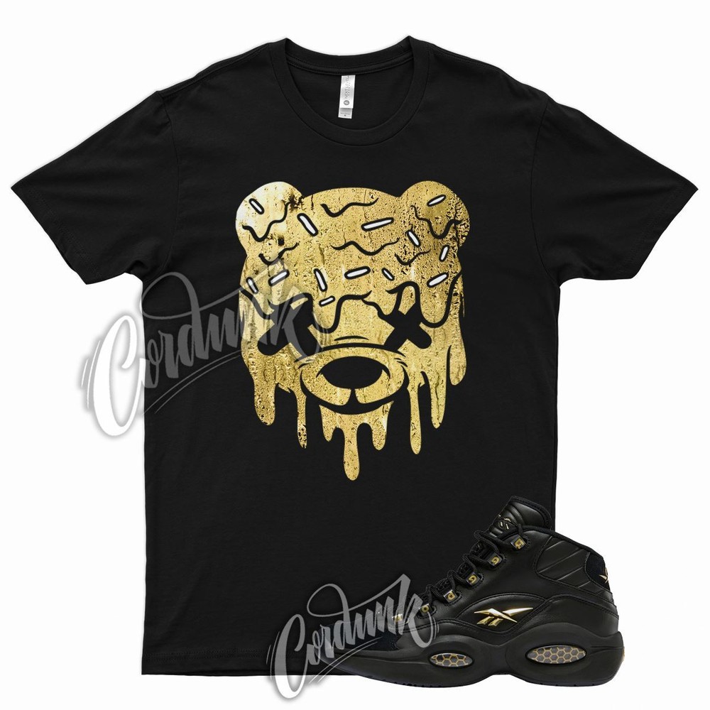 DRIPPY T Shirt for Question Mid Black Metallic Gold Toe DMP 1 6 7 95 97 3