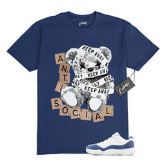 11 Diffused Blue Midnight Navy Football Grey White T Shirt to Match ANTI Jordan