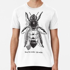 Honey Bee Vintage Scientific Illustration S to 5XL Made in the USA T-Shirt