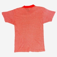 Vintage Daytona Beach Florida neon orange white knit ringer tee retro resort L
