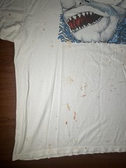 Vintage 90s I Survived Shark Graphic T Shirt PM Activewear XXL Distressed 15