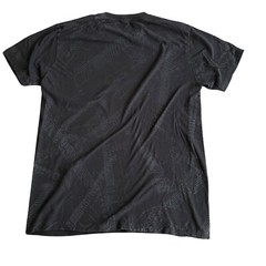 Utility Black Graphic T-Shirt With Guitar Print Design Unisex Size M 100% Cotton