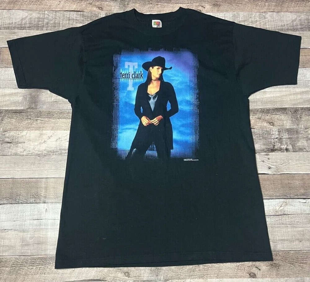Terri Clark Shirt Adult XL Black Y2k 2000 Country Music Band Tee Tour Merch