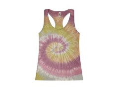 Multi-Color Tie Dye Racerback Tank Top Sleeveless T-Shirt Adult XS -XXL Cotton