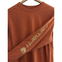 Carhartt Mens Loose Fit Long Sleeve Graphic Logo T-Shirt Orange Large K287