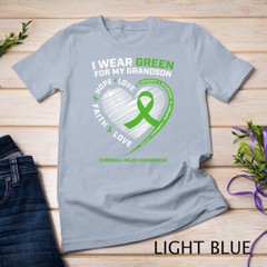 Grandma Grandpa Gift Green Grandson Cerebral Palsy Awareness Unisex T-shirt
