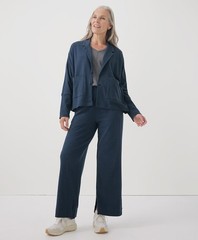 Pact Women’s Airplane Relaxed Blazer French Navy Heather Medium Top Outerwear