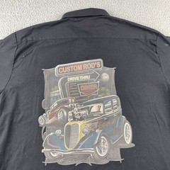 Dickies Custom Rod’s Auto Shop Work Shirt Button Up Embroidered Black XL Blend