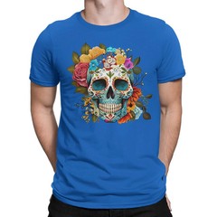 Vibrant Sugar Skull Floral Day of the Dead T-Shirt