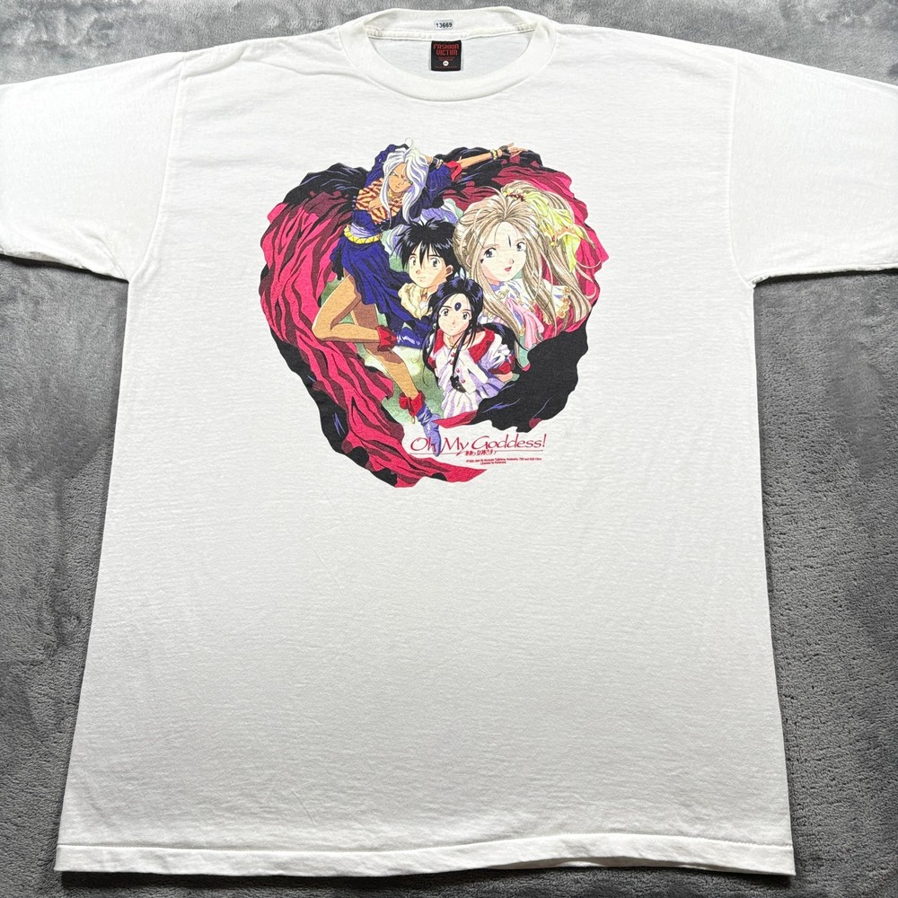 Vintage 1993 Oh My Goddess! Anime Promo Fashion Victim T-Shirt Mens XL White