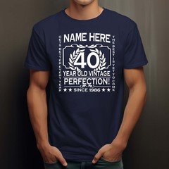 Men’s 30th Birthday T-Shirt Classic add NAME, AGE, YEAR 1996 PERSONALISED