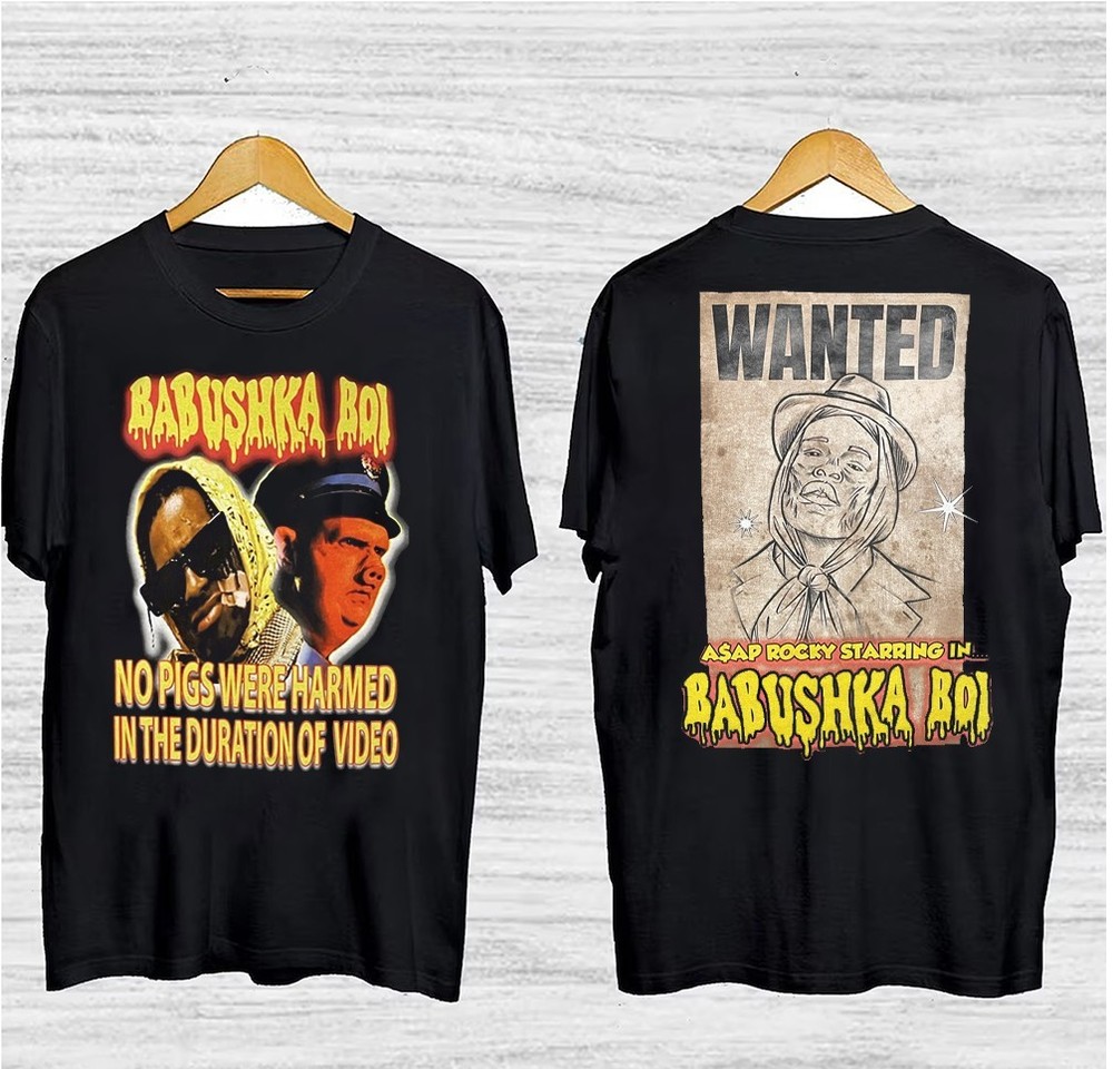 Retro Asap Rocky Babushka Boi UnisexBlack S-235XL Shirt 20D186