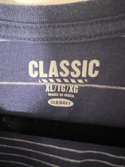 Old Navy Classic Men’s Blue/White Striped V-Neck Short Sleeve T-Shirt XL
