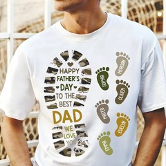 Personalized Dad Camo Footprint Gidan Tee