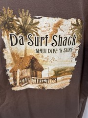 Coastal Classics Da Surf Shack Maui Hawaii Brown Graphic T-shirt Size Adult XL