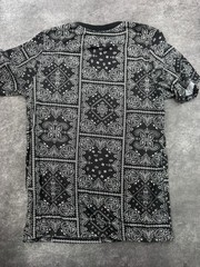 Street Vibes Black & White Short Sleeve Paisley Print Shirt Mens Large Bandana