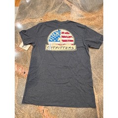 Coastal Outfitters Mens T-Shirt Medium Charcoal Grey American Flag Graphic NWT