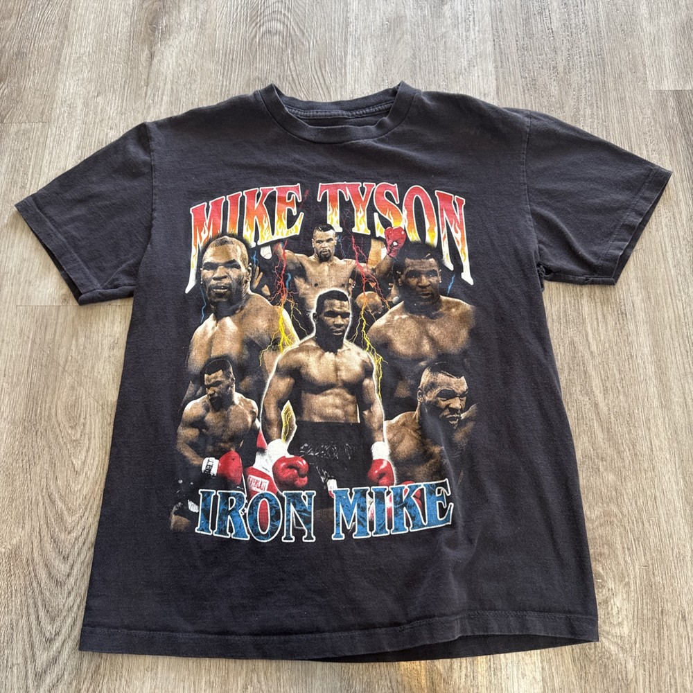 Mike Tyson Vintage Style Boxing Champ Black T-Shirt Size Small Iron Mike Clean