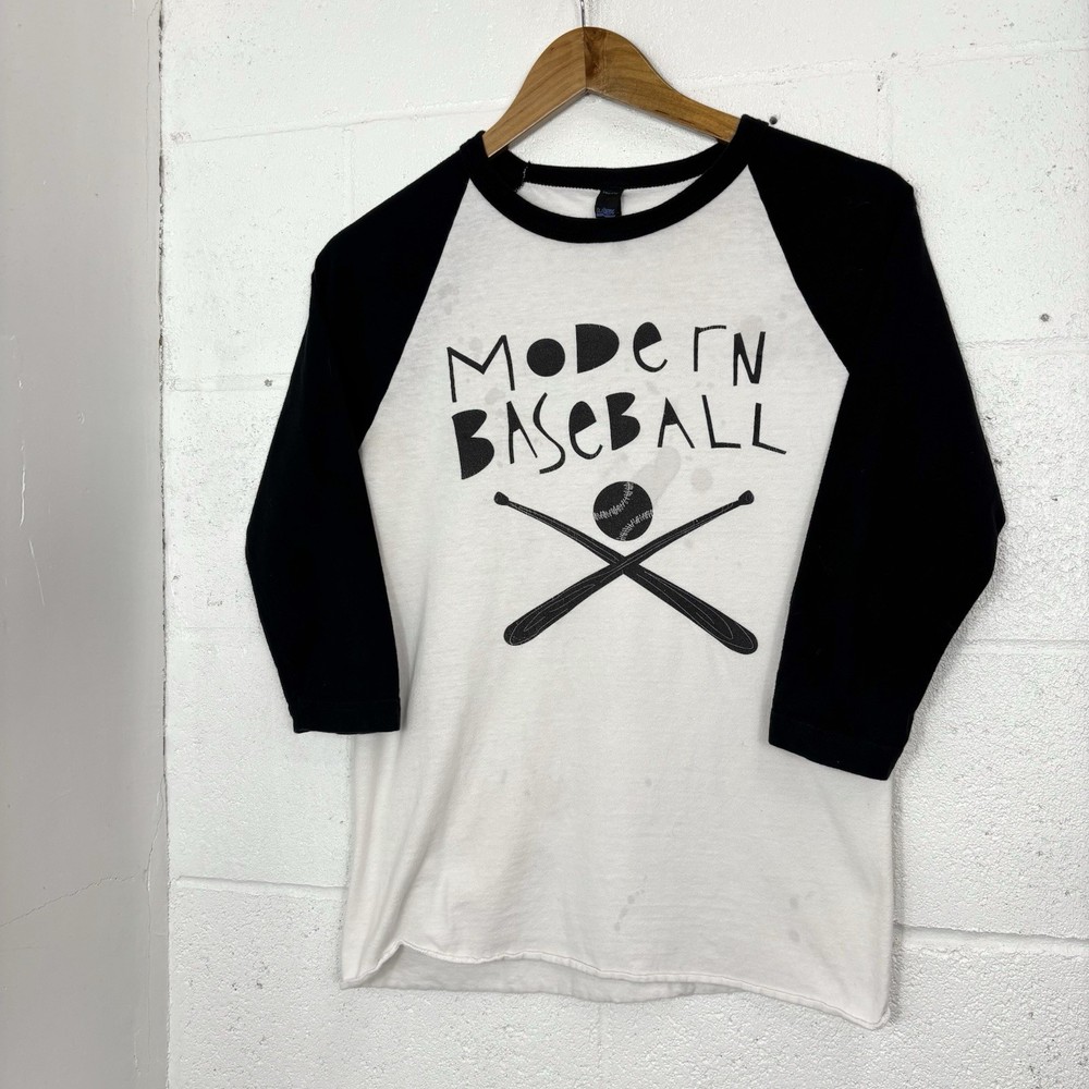 2010s Modern Baseball Raglan T-Shirt Indie Band Tour Tee Size XS