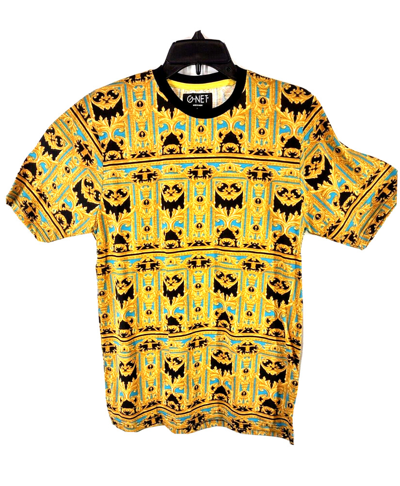 Graphic Print Shirt Spandex Blend Mens Size Large ( L ) G-Net Short Sleeve New